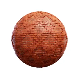 Old and patterned red brick wall